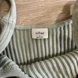 Wilfred green knit crop top size small